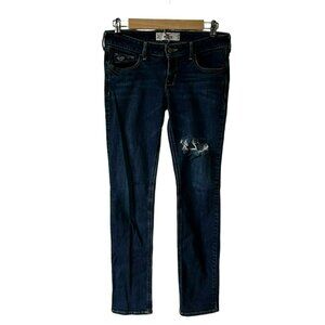 Hollister Jeans Women Skinny Straight Distressed Medium Wash 5/27S
